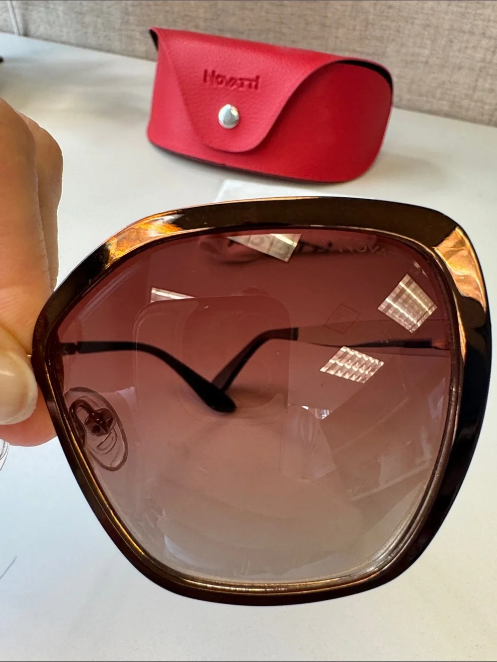 Authentic Novatti Reddish/Brown Gradient Italian Sunglasses NEW